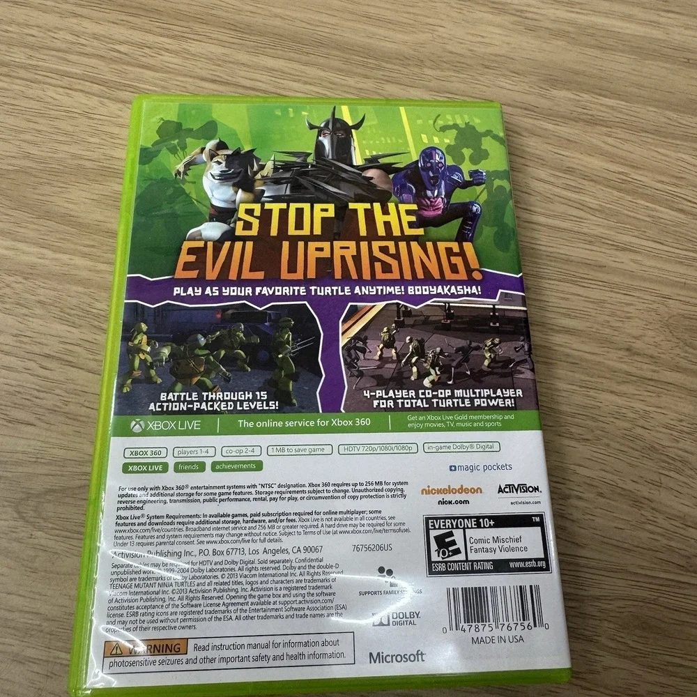 Teenage Mutant Ninja Turtles‎ Xbox 360 Missing Manual Tested Working Nickelodeon
